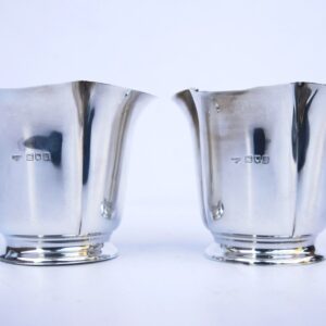 Pair of silver Edwardian vases, 1902