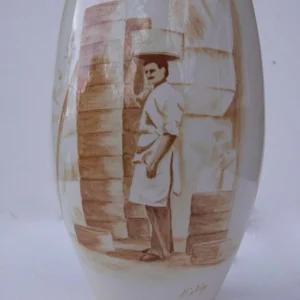 Hand-crafted and painted, signed Purse Vase Stoke-on-Trent